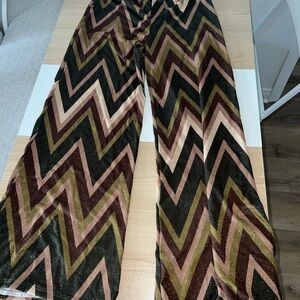 Chevron Patterned Wide-Leg Pants